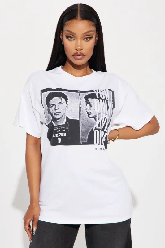 Vintage Frank Sinatra Mugshot Washed Tee - White sold by Fashion Nova
