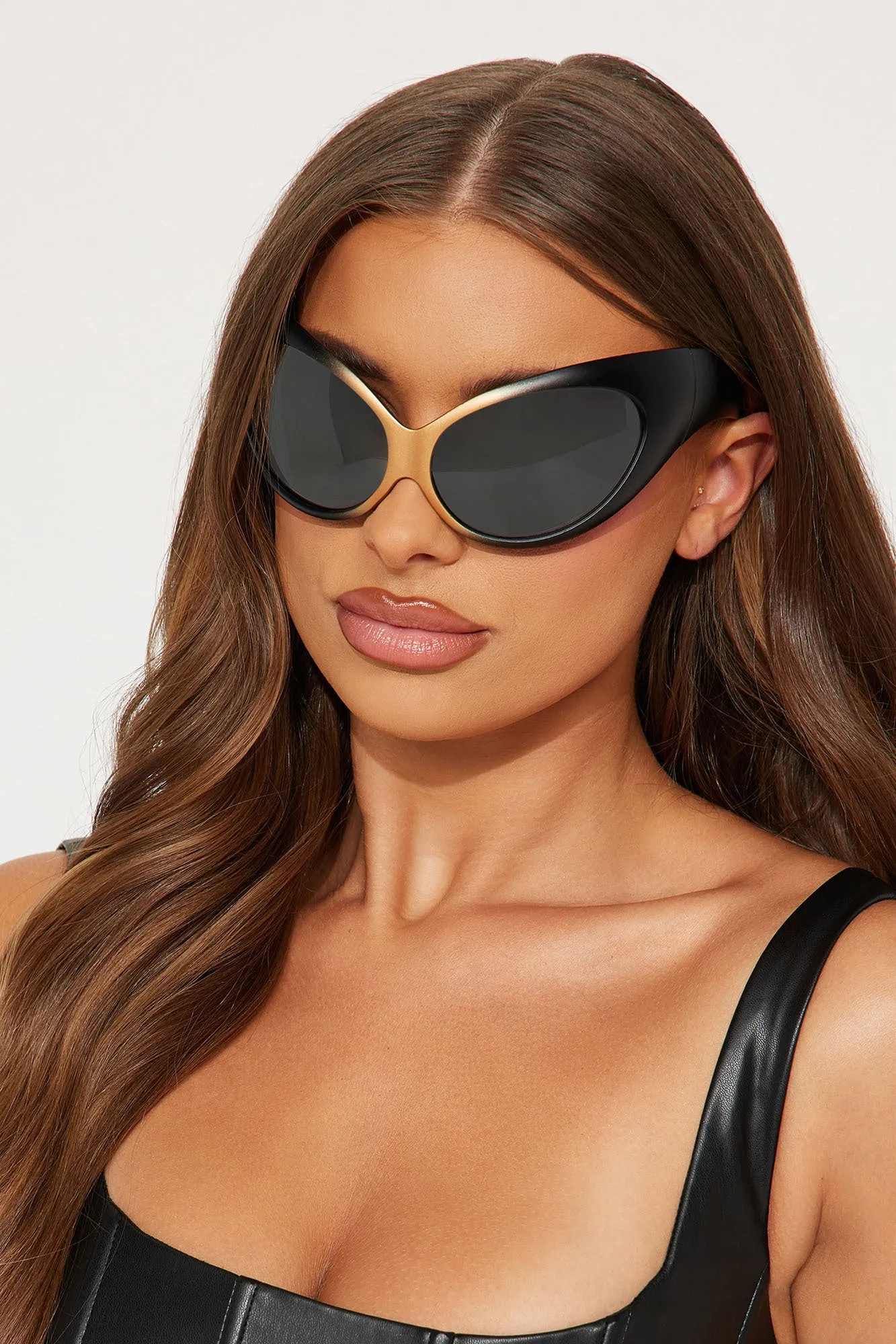 Serving Space Sunglasses - Black/Gold sold by Fashion Nova product image thumbnail 2