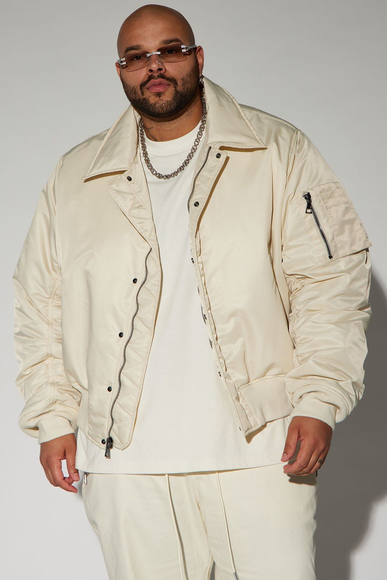Sweet Spot Collar Bomber Jacket - Off White sold by Fashion Nova product image thumbnail 4