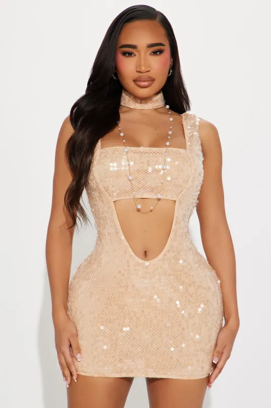 Symphony Micro Mini Dress Set - Nude sold by Fashion Nova