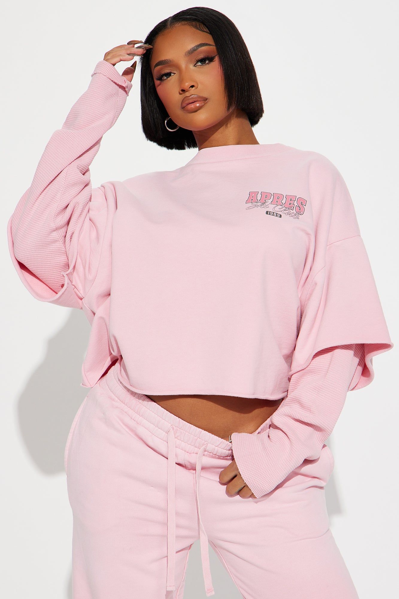 Apres Vibes Jogger Set - Pink sold by Fashion Nova product image thumbnail 2