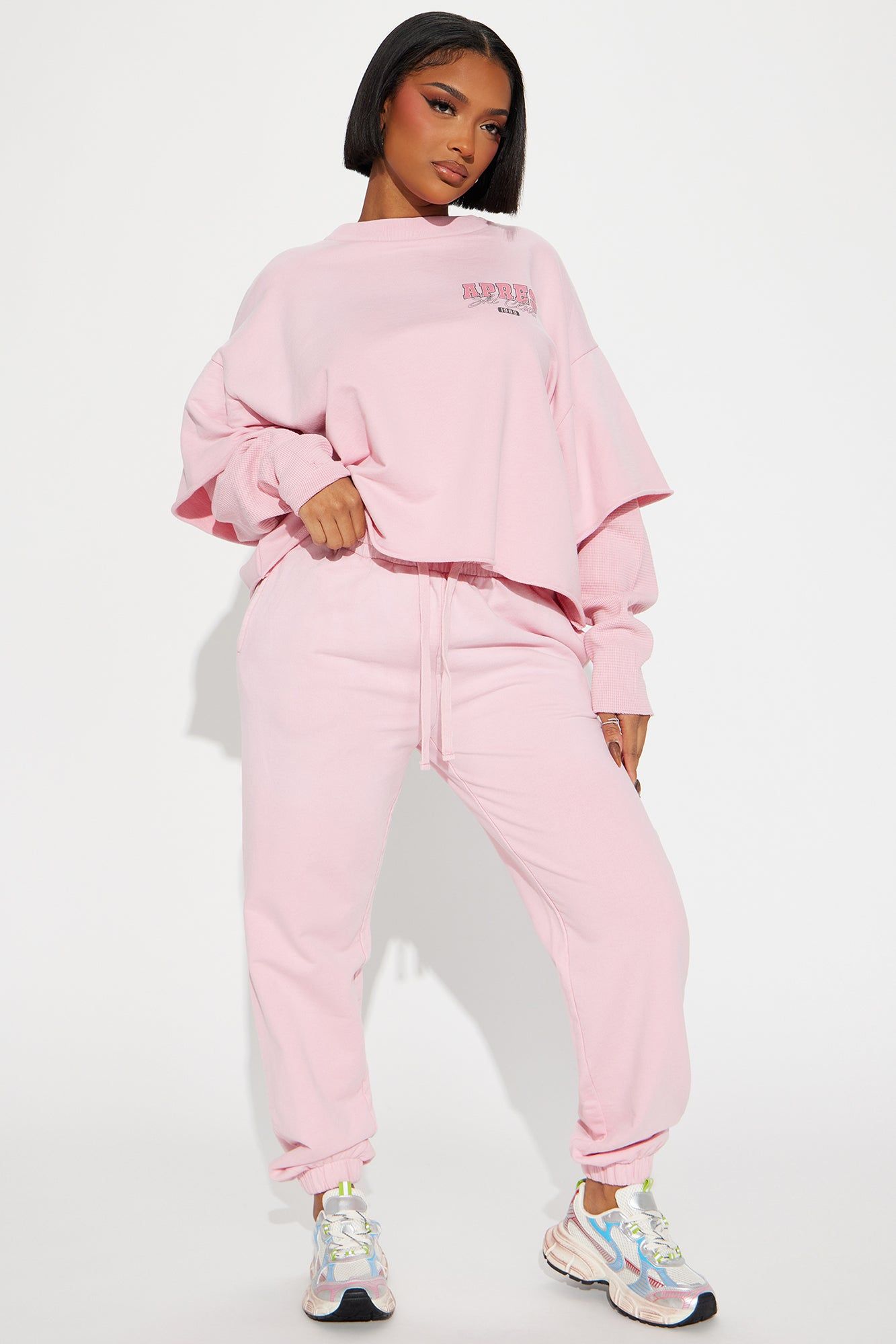 Apres Vibes Jogger Set - Pink sold by Fashion Nova
