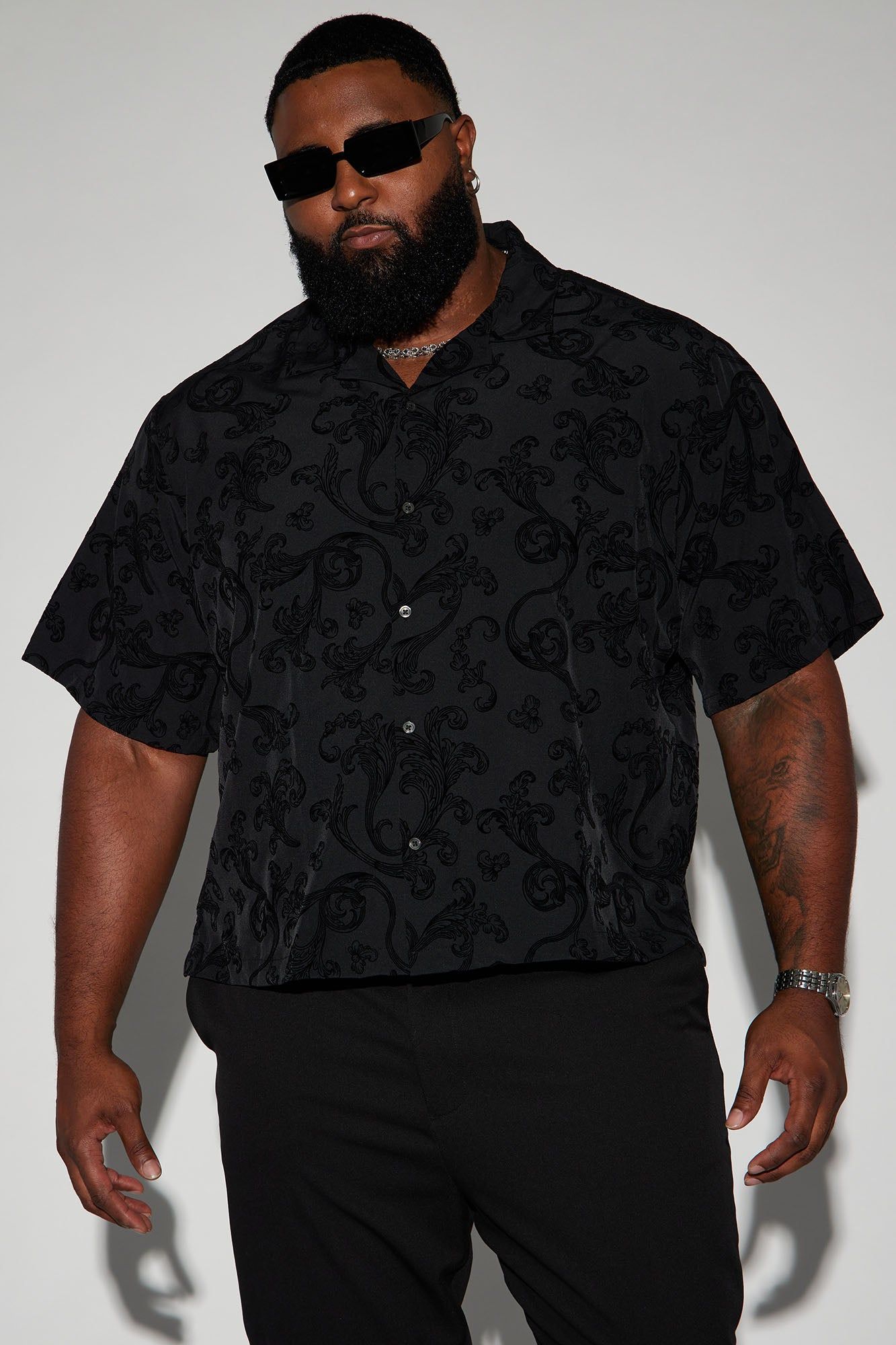 Fancy Filigree Button Up Shirt - Black sold by Fashion Nova product image thumbnail 5