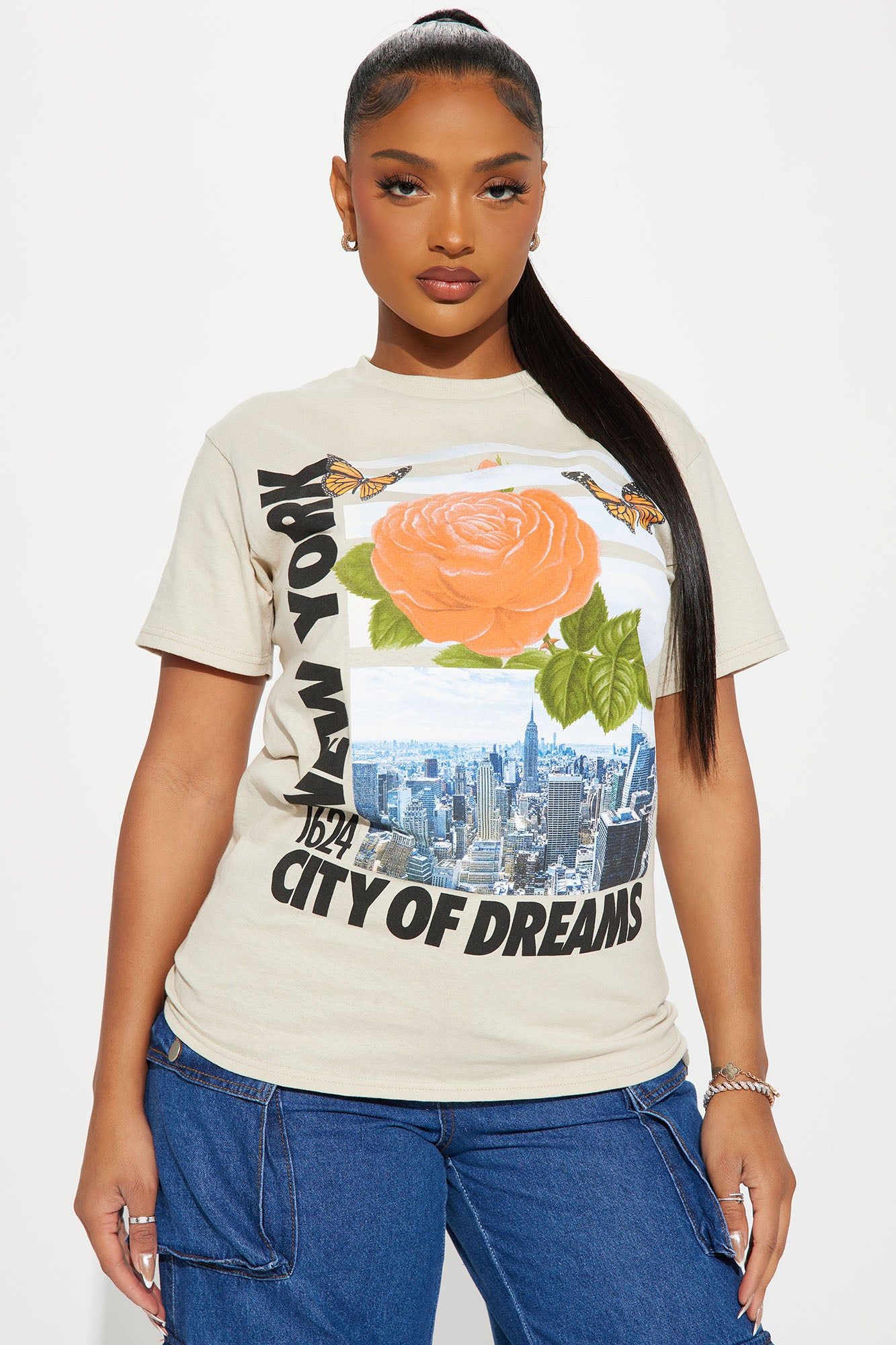New York Love Graphic Tee - Sand sold by Fashion Nova
