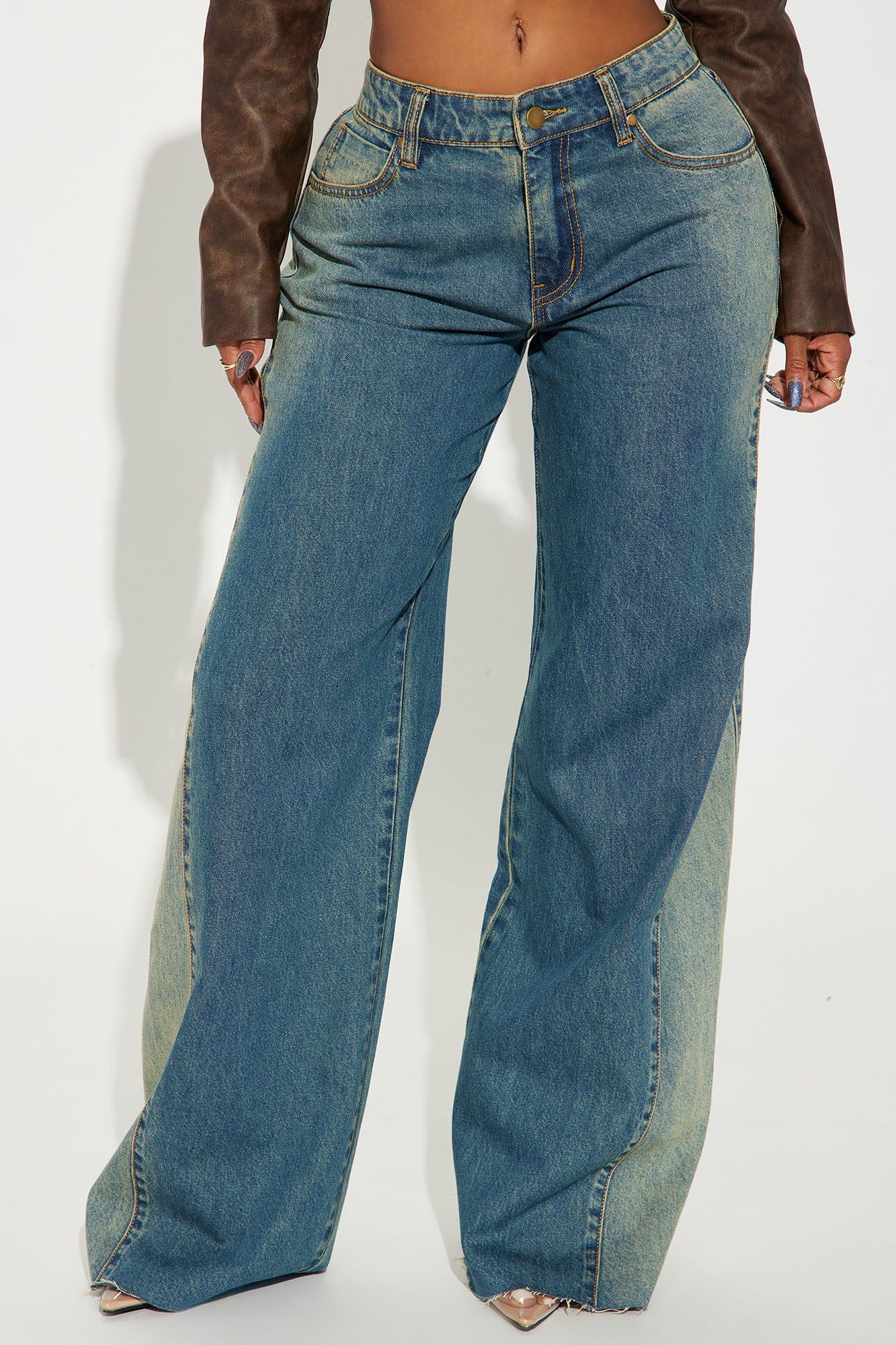Thalia Tinted Baggy Jeans - Medium Wash sold by Fashion Nova product image thumbnail 2
