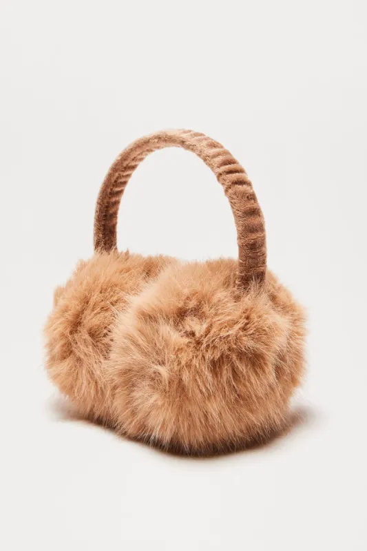Fur Brings The Fun Earmuffs - Brown sold by Fashion Nova