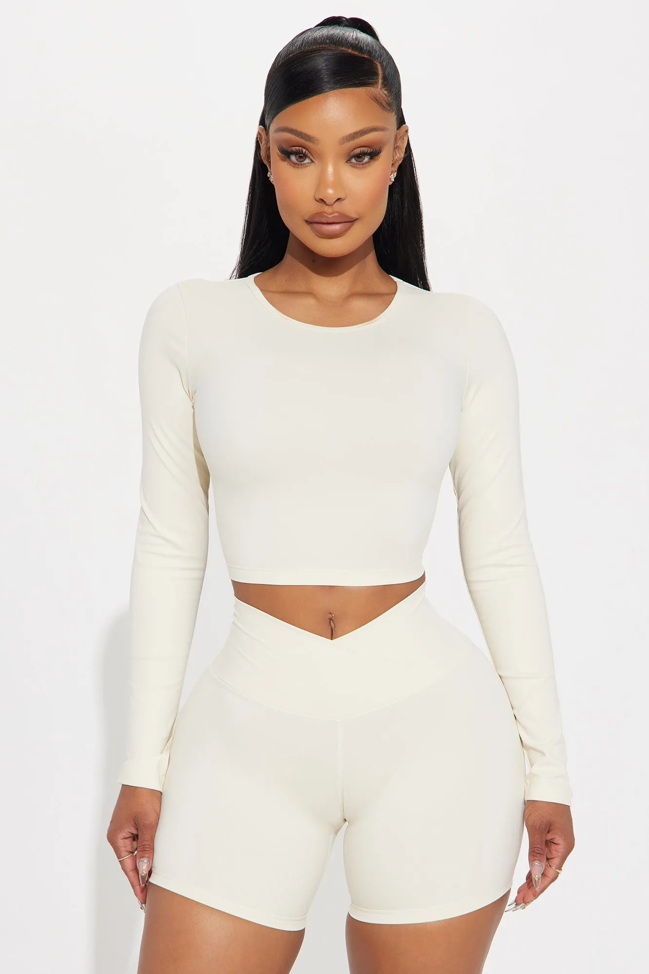 Keep The Peace Active Set - Cream sold by Fashion Nova