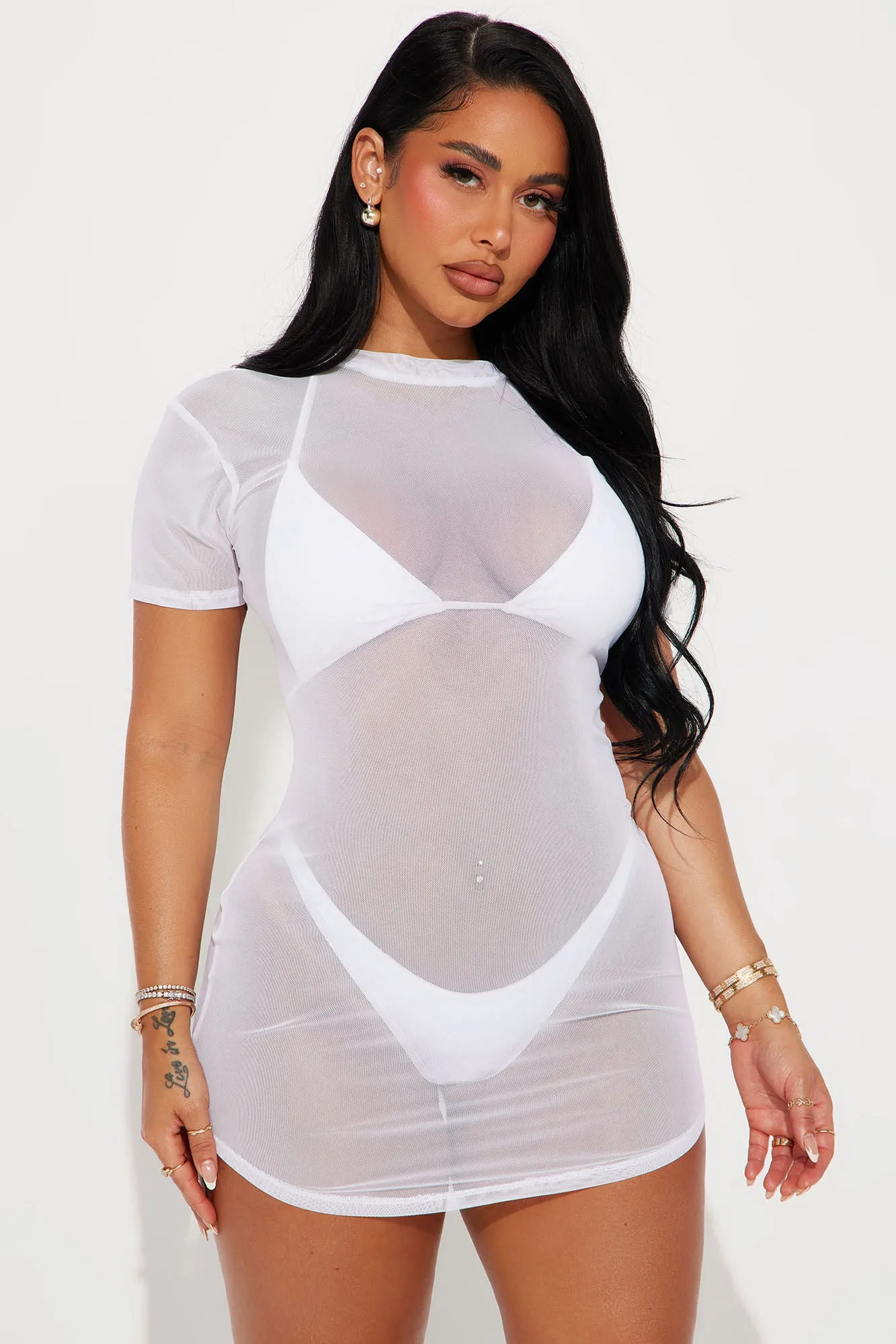 Hotter Than The Summer Heat Cover Up - White sold by Fashion Nova