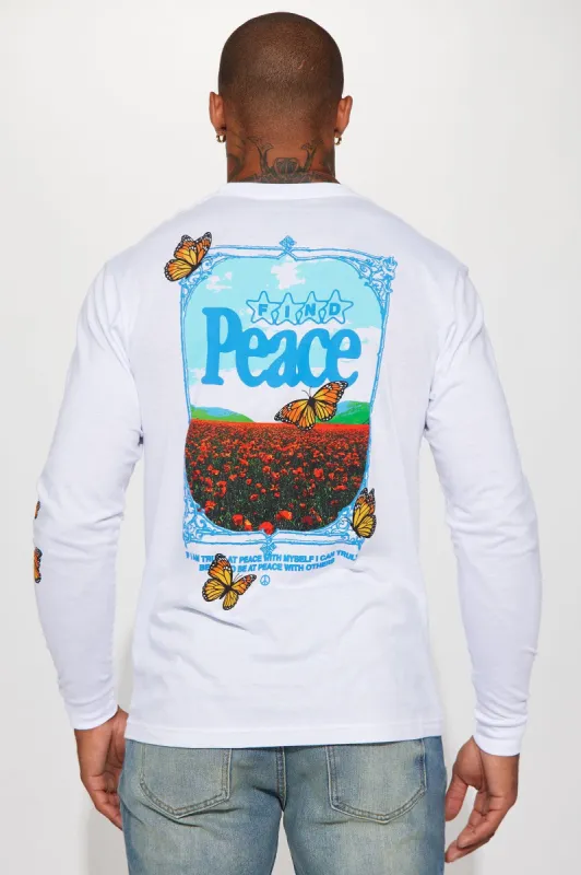 Find Peace Long Sleeve Tee - White sold by Fashion Nova