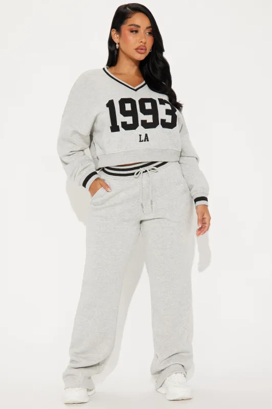 1993 Fleece Pant Set - Heather Grey sold by Fashion Nova