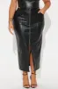 Under Radar Faux Leather Midi Skirt - Black sold by Fashion Nova