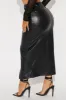 Under Radar Faux Leather Midi Skirt - Black sold by Fashion Nova