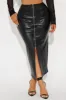 Under Radar Faux Leather Midi Skirt - Black sold by Fashion Nova