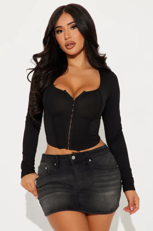 Lyric Corset Top - Black sold by Fashion Nova