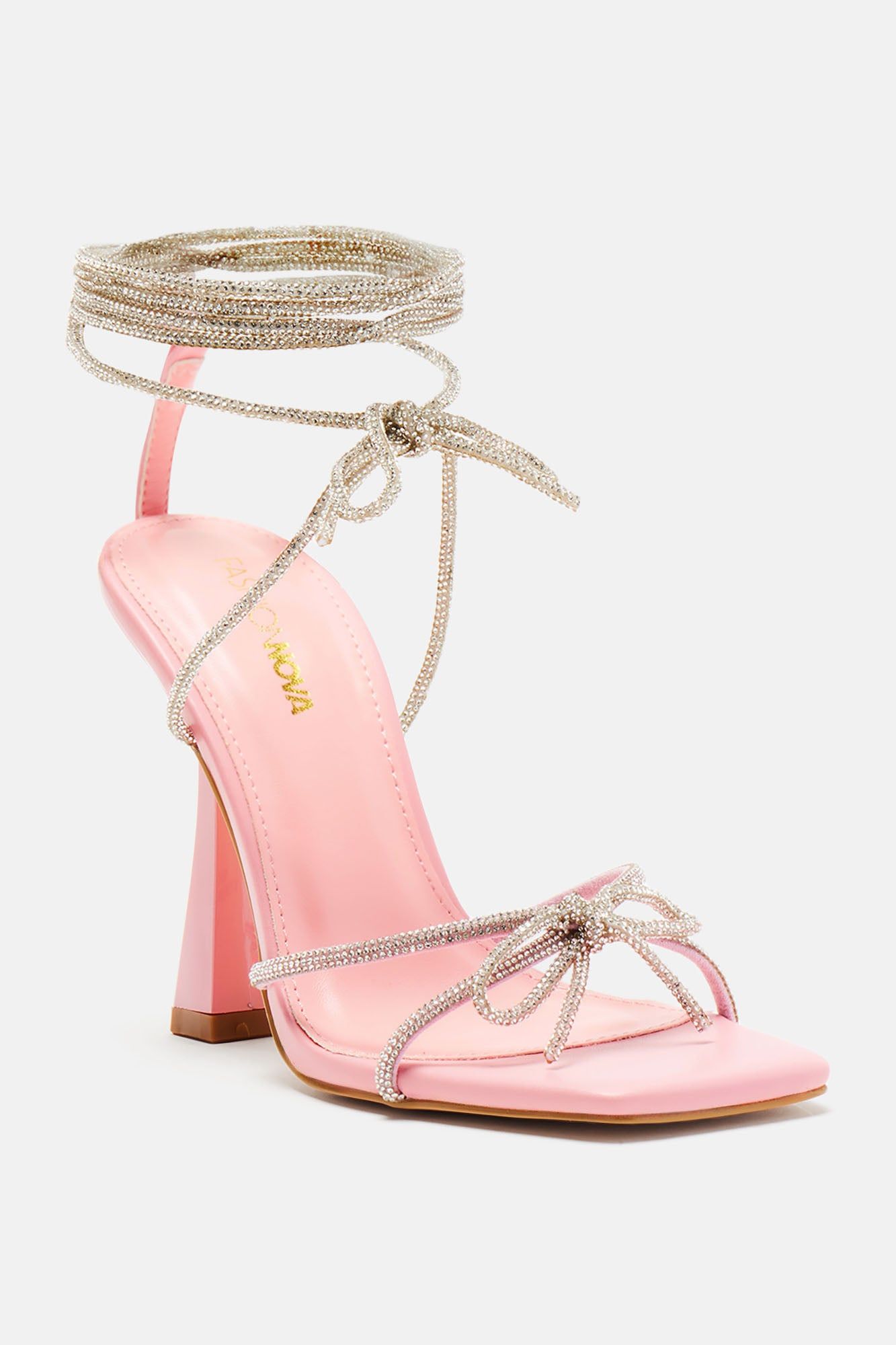 Flirty Girly Wrap Up Heels - Pink sold by Fashion Nova product image thumbnail 3