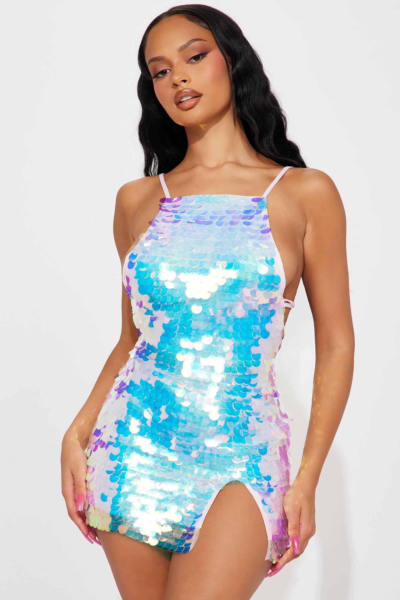 GO-GO Sequin Mini Dress - Pink sold by Fashion Nova