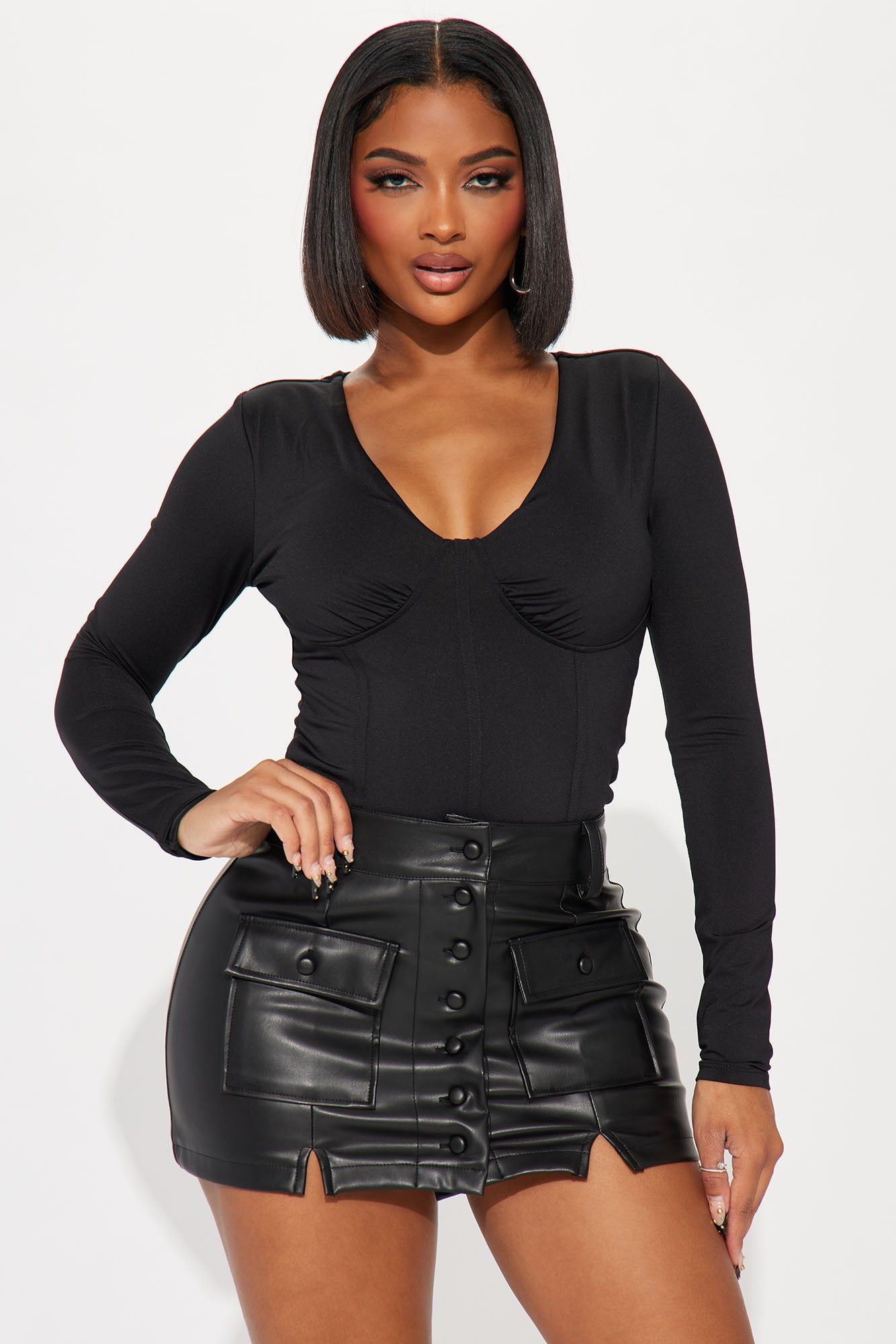 Tina Double Lined Top - Black sold by Fashion Nova
