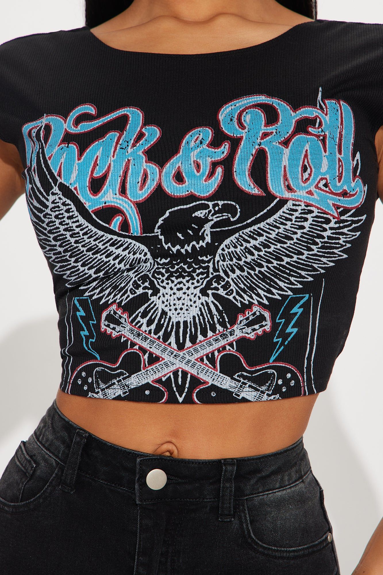 Rock & Roll Backless Tee - Black sold by Fashion Nova product image thumbnail 3