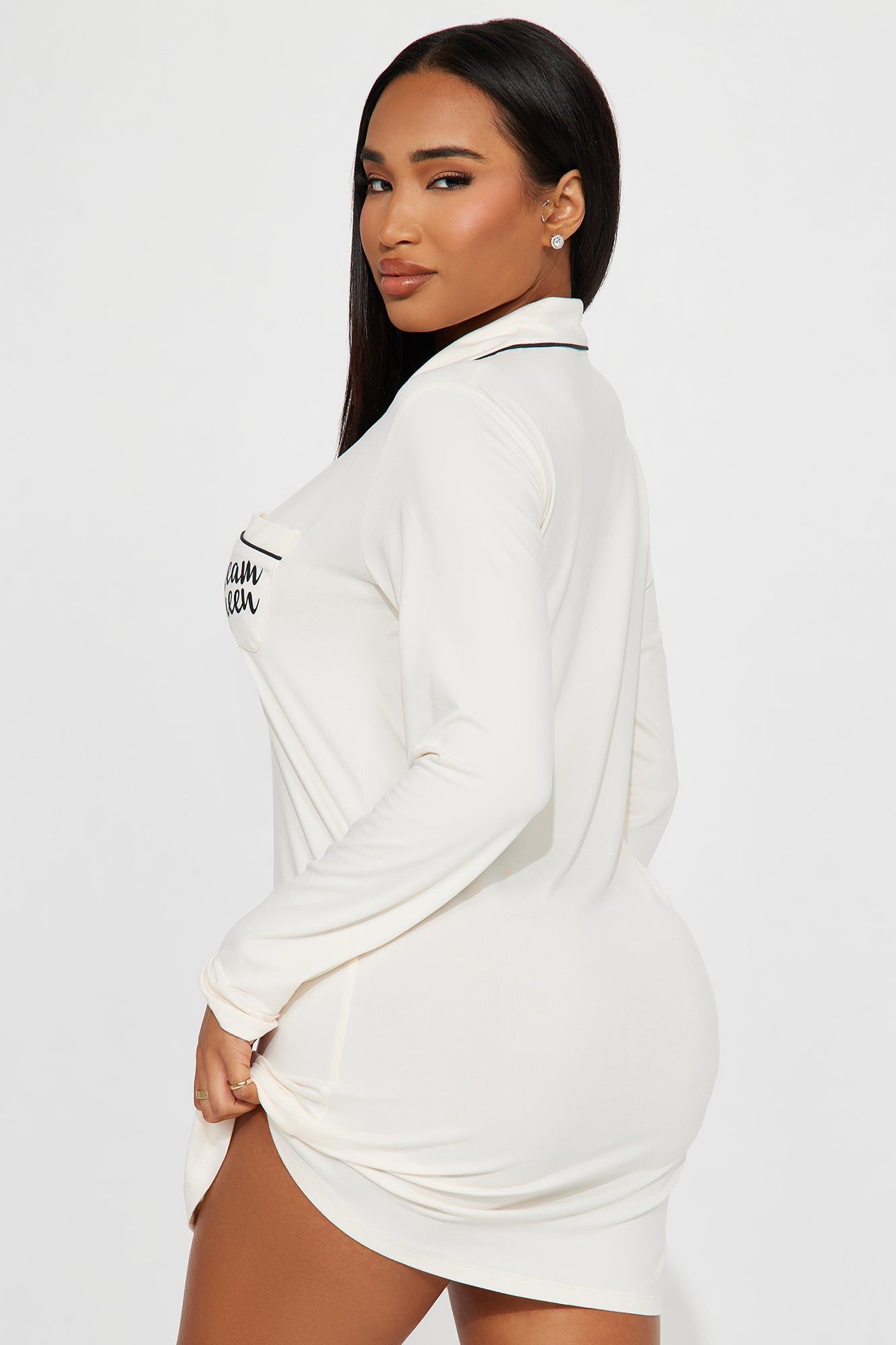 Dream Queen PJ Sleep Shirt - Beige sold by Fashion Nova product image thumbnail 3