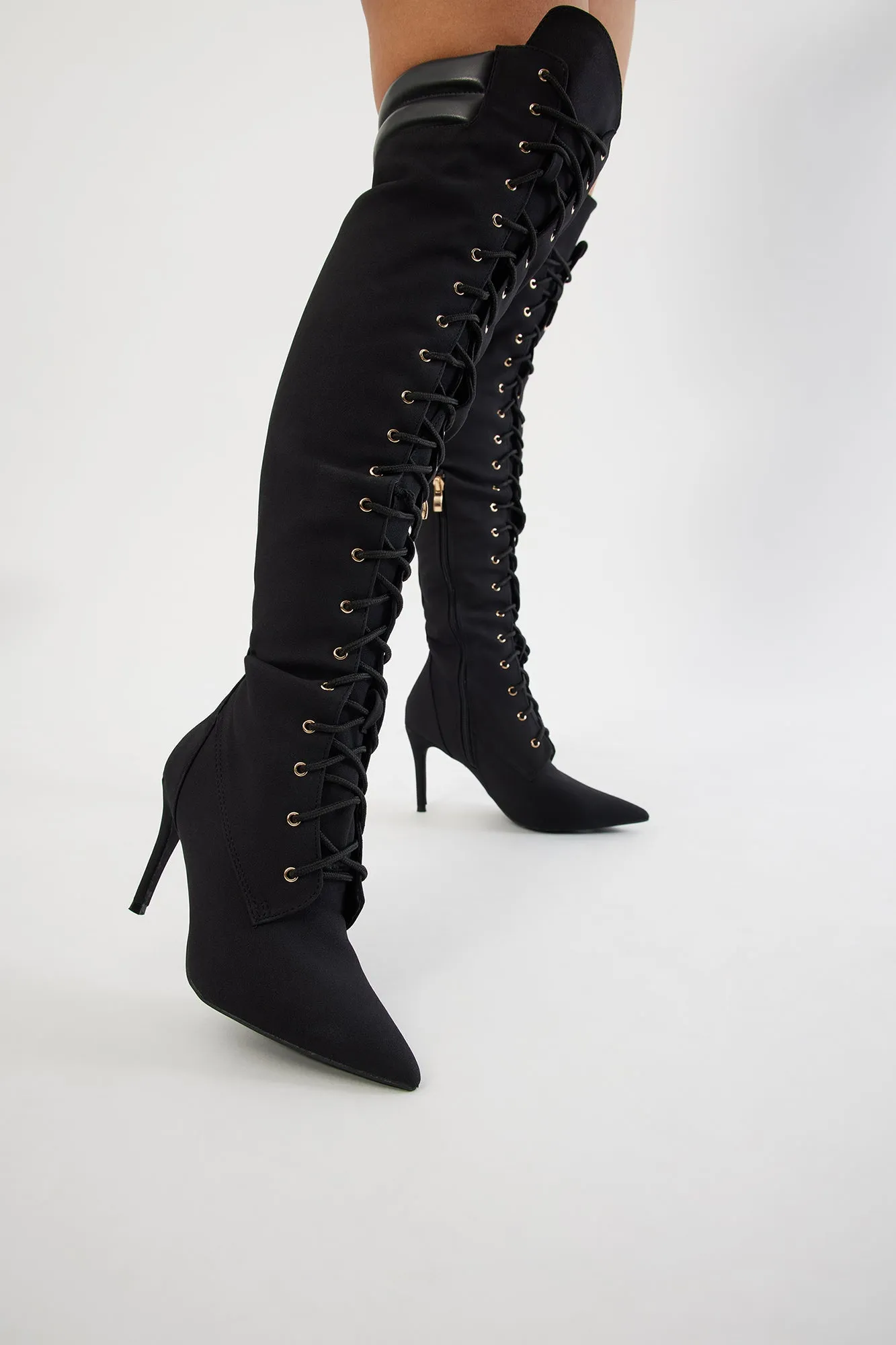 Brenna Lace Up Boots - Black sold by Fashion Nova