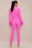 Clarissa Embellished Feather Blazer Suit Set - Hot Pink sold by Fashion Nova