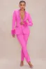 Clarissa Embellished Feather Blazer Suit Set - Hot Pink sold by Fashion Nova