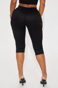 Beneath The Thorns Lace Capri Legging - Black sold by Fashion Nova