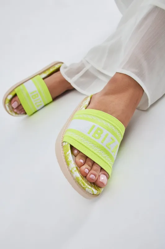 See You There Slides - Lime sold by Fashion Nova