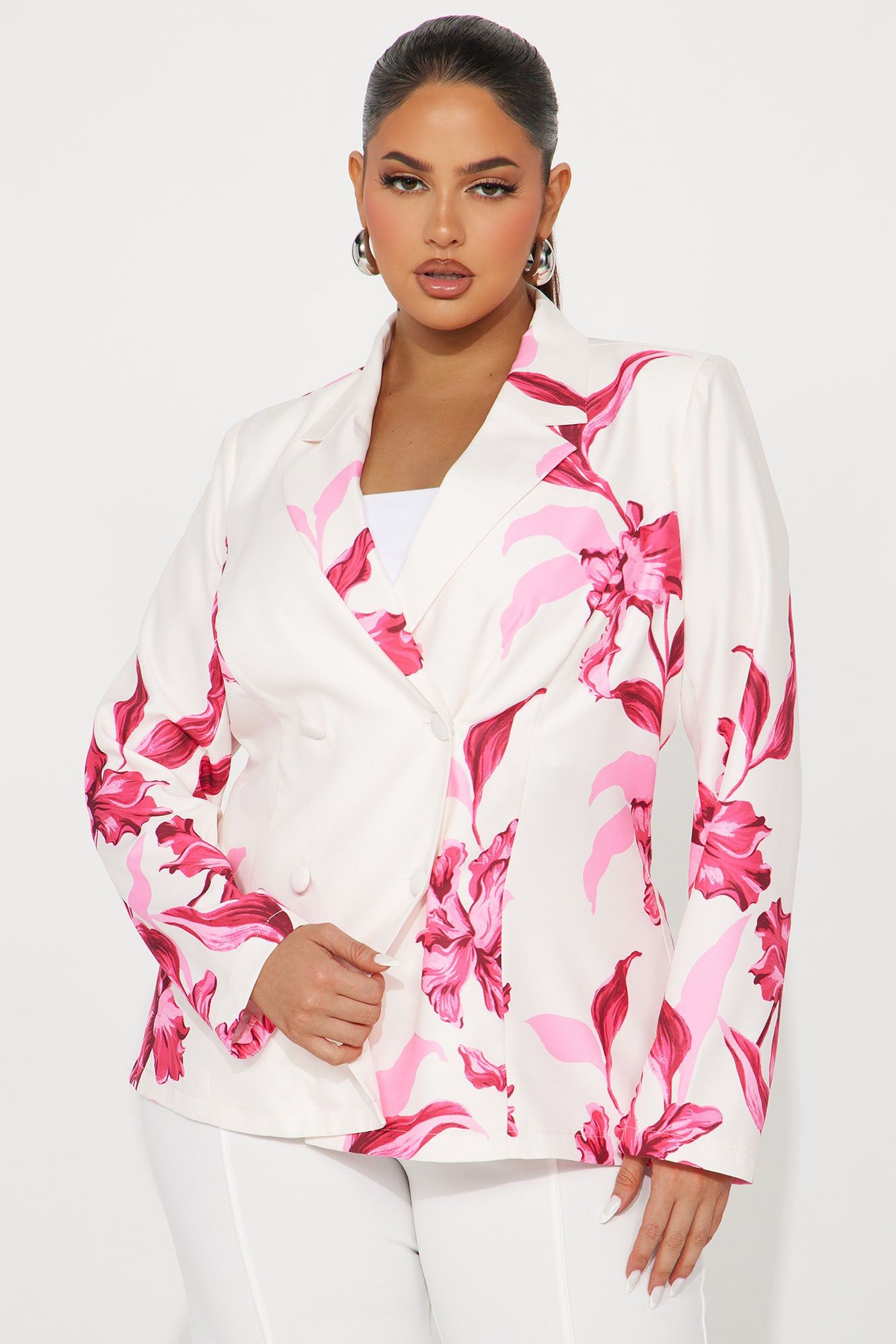 Brunch Date Blazer - White/combo sold by Fashion Nova product image thumbnail 4