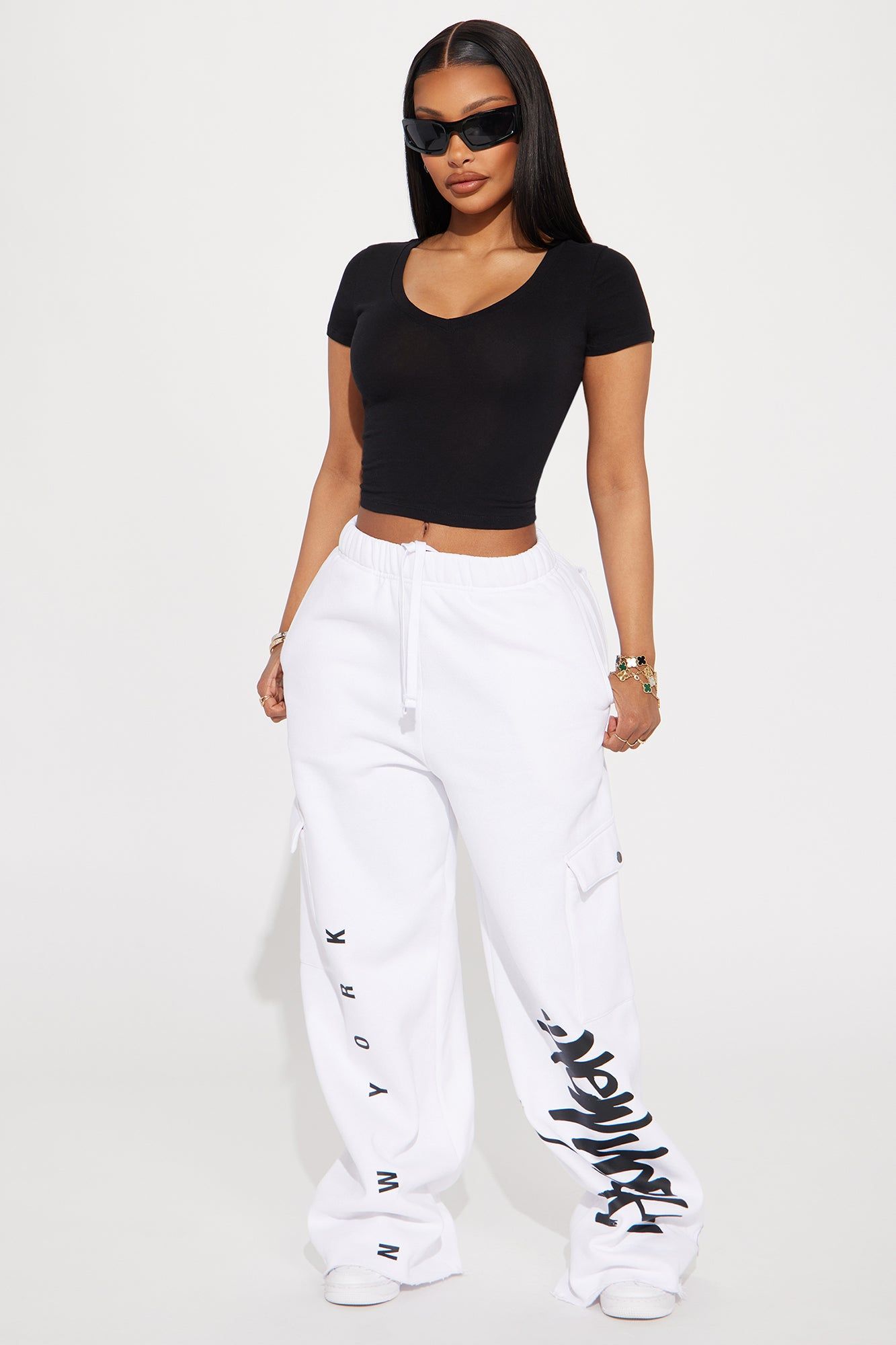 New York Raised Me Cargo Pant - White/Black sold by Fashion Nova product image thumbnail 2