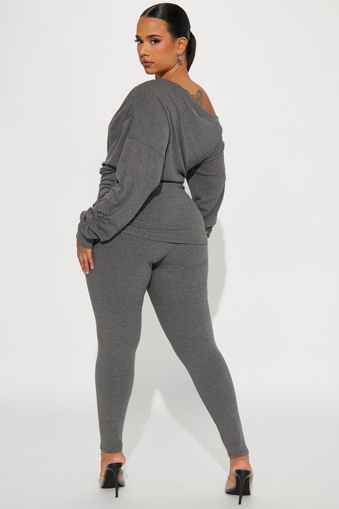 Taylor Off Shoulder Pant Set - Charcoal sold by Fashion Nova product image thumbnail 6