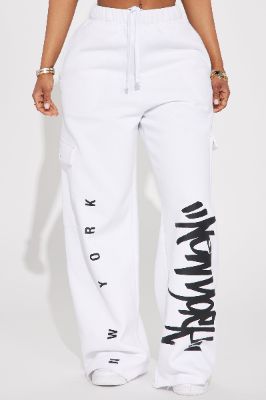 New York Raised Me Cargo Pant - White/Black made by Fashion Nova