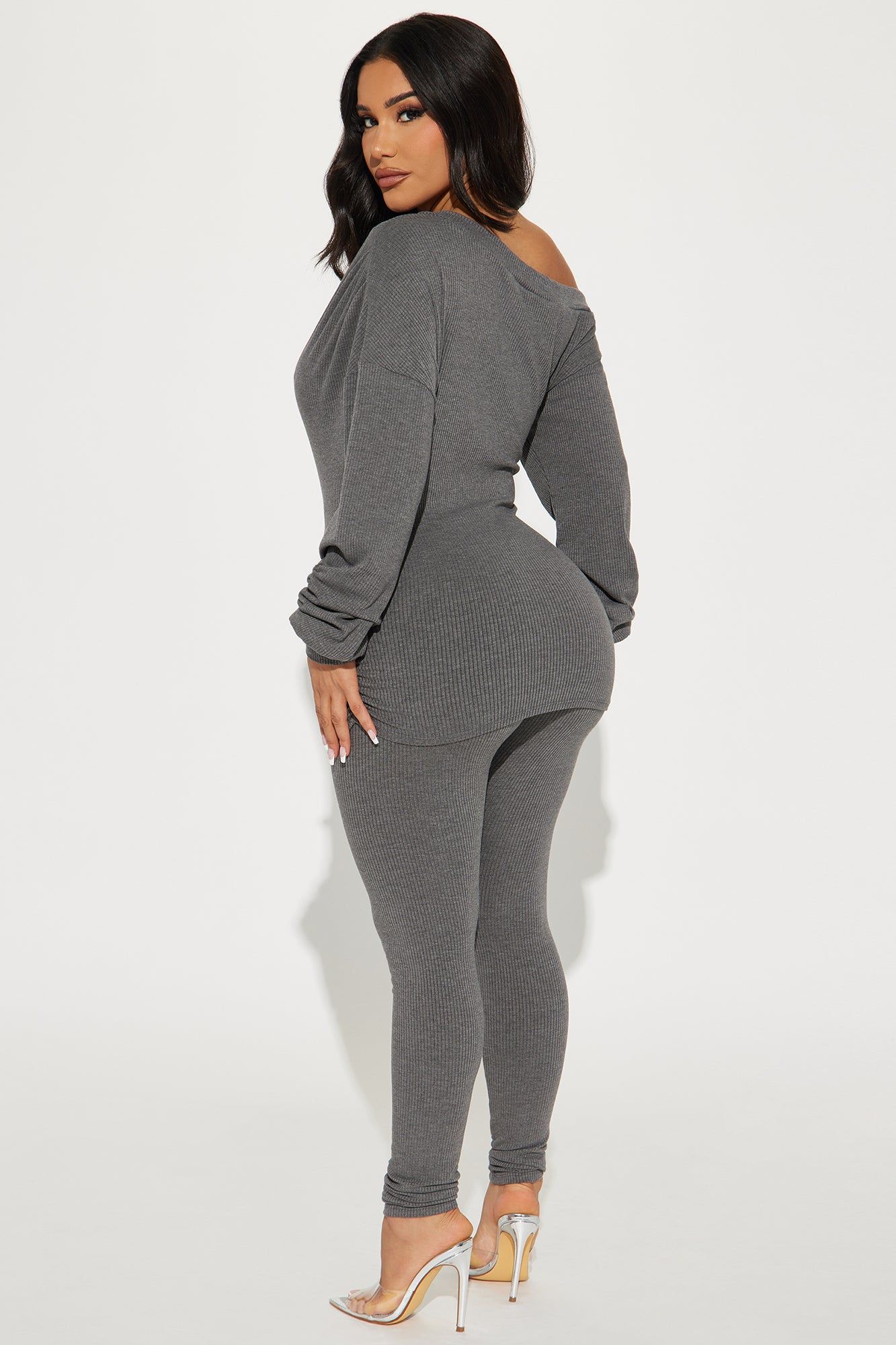 Taylor Off Shoulder Pant Set - Charcoal sold by Fashion Nova product image thumbnail 3