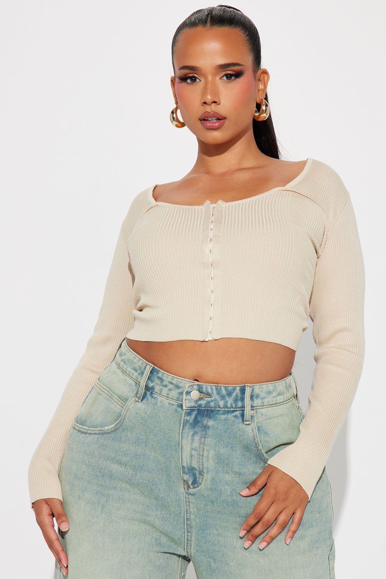 Sasha Sweater Top - Oatmeal sold by Fashion Nova product image thumbnail 4
