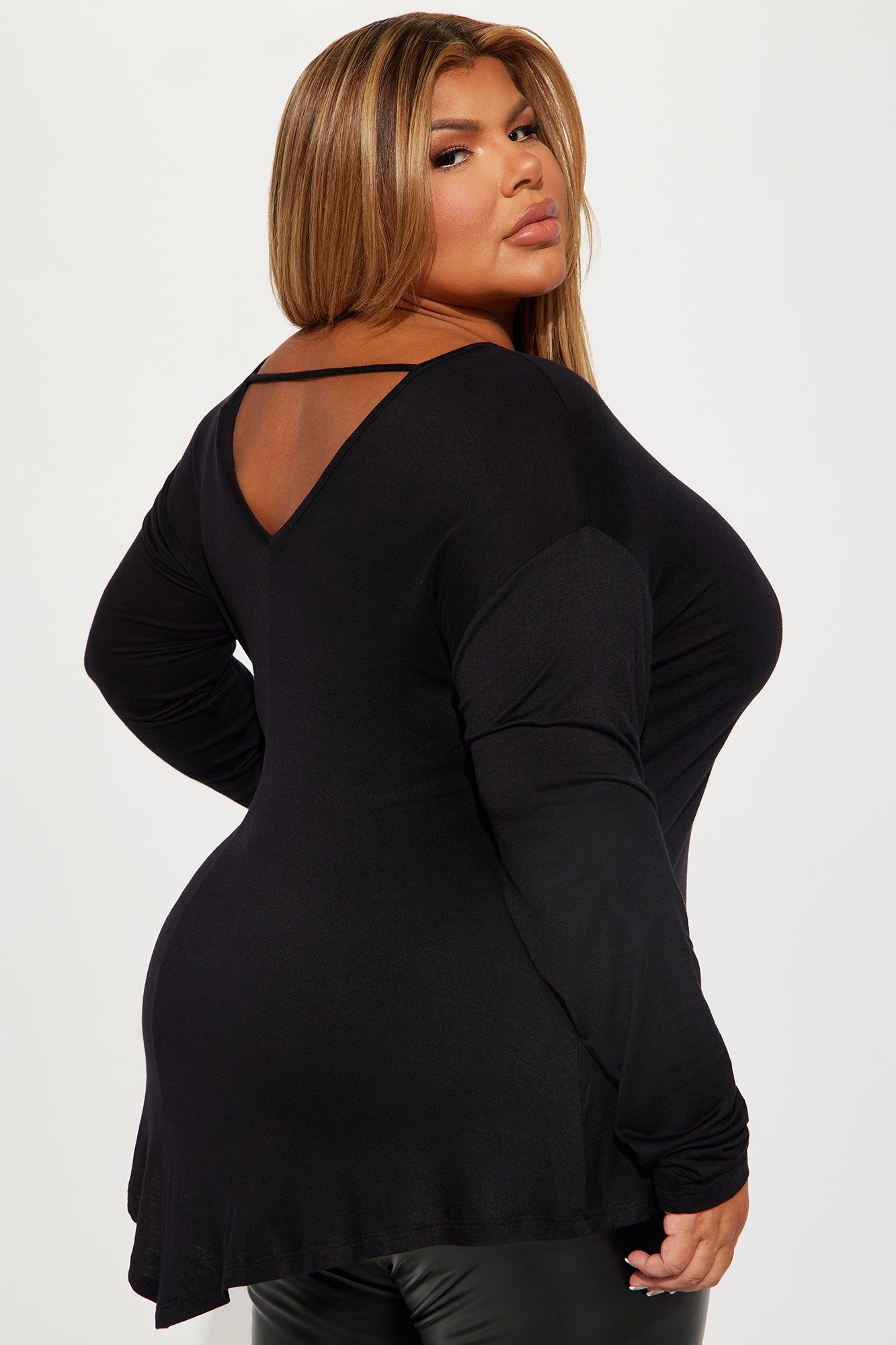Victoria V-Neck Top - Black sold by Fashion Nova product image thumbnail 6