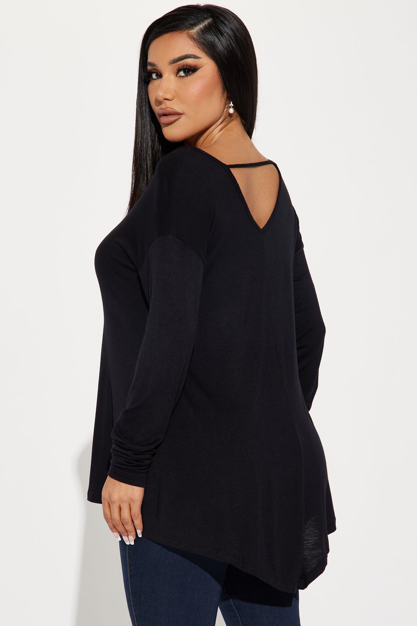 Victoria V-Neck Top - Black sold by Fashion Nova product image thumbnail 3