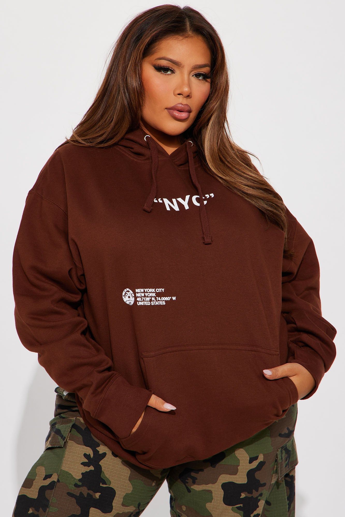 Destination NYC Hoodie - Brown sold by Fashion Nova product image thumbnail 6