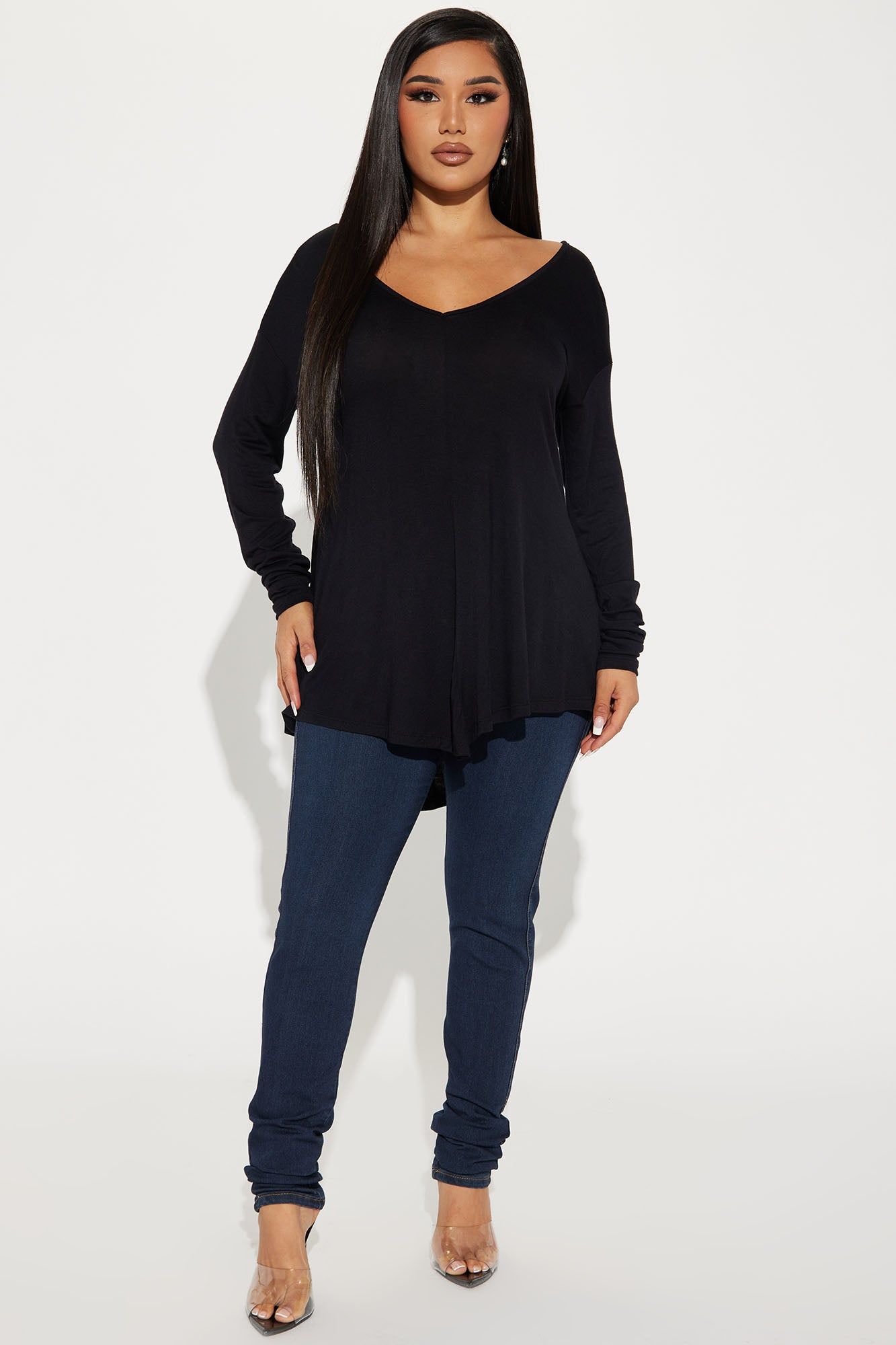 Victoria V-Neck Top - Black sold by Fashion Nova product image thumbnail 2