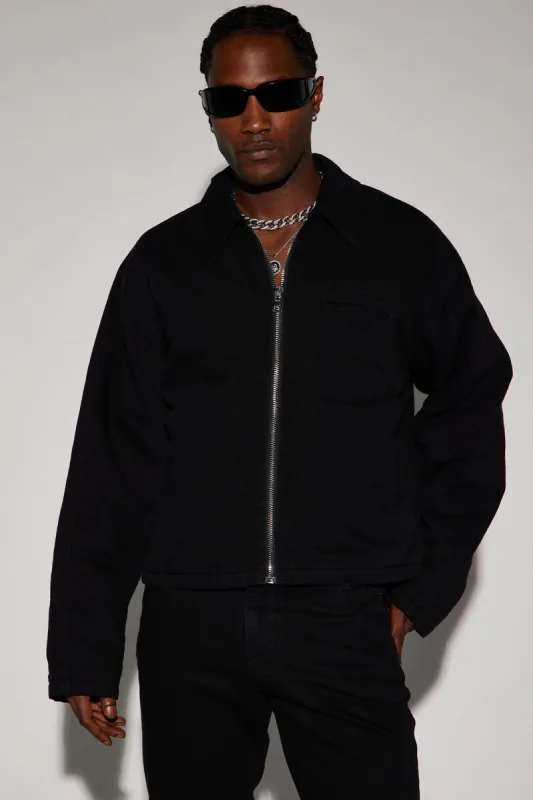 Don't Concern You Padded Cropped Jacket - Black sold by Fashion Nova