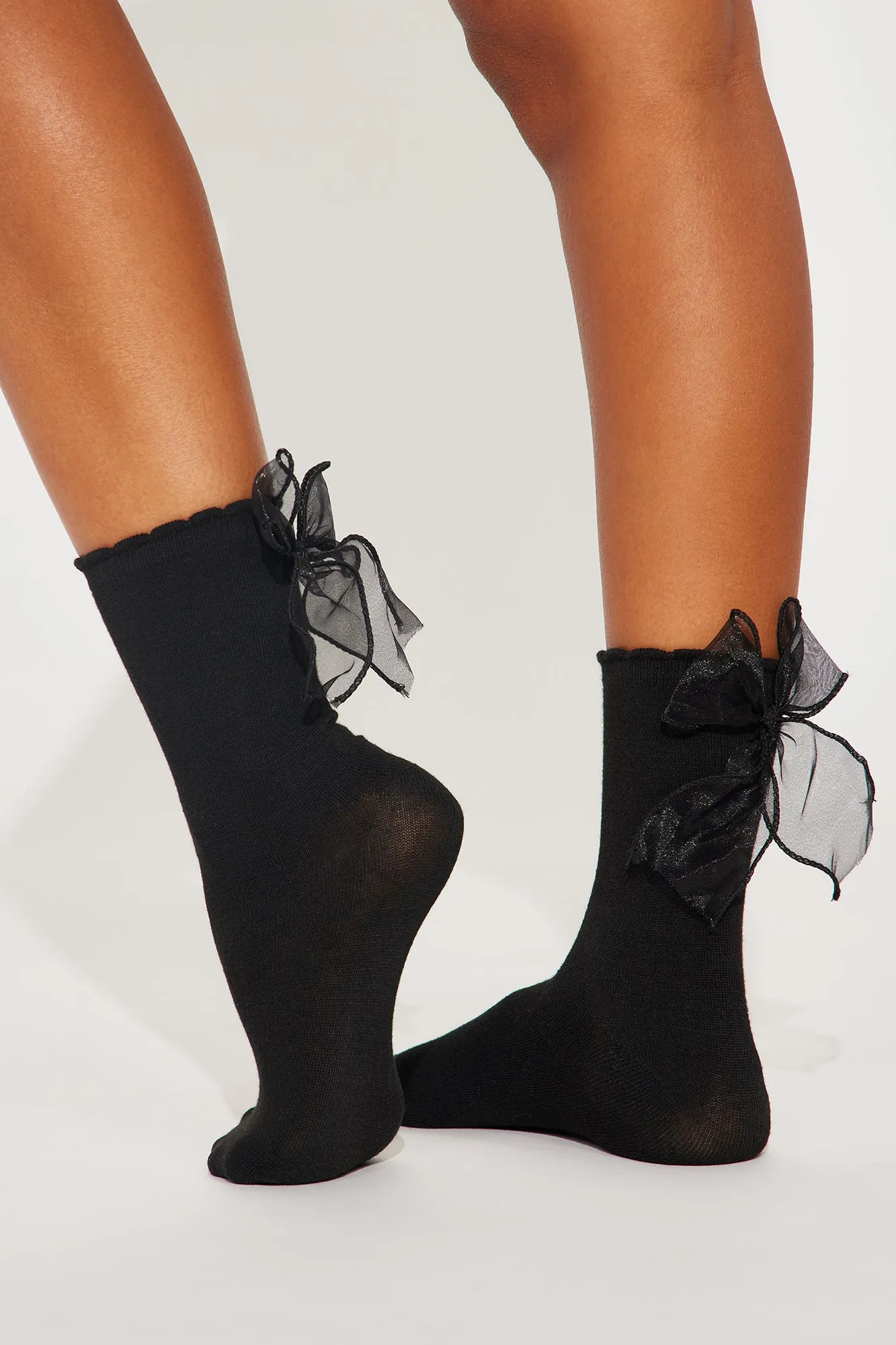 Bow Bye Socks - Black sold by Fashion Nova