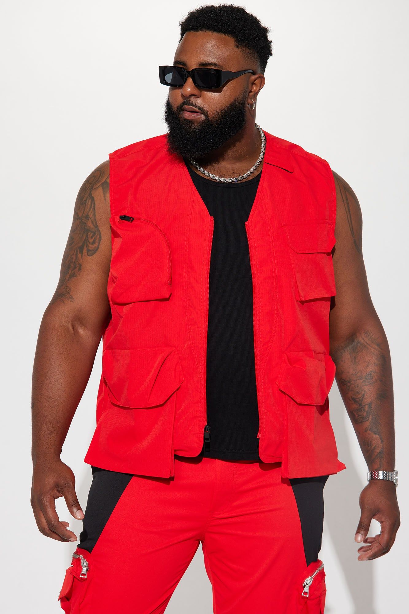 Hard To Miss Ripstop Tactical Cargo Vest - Red sold by Fashion Nova product image thumbnail 2