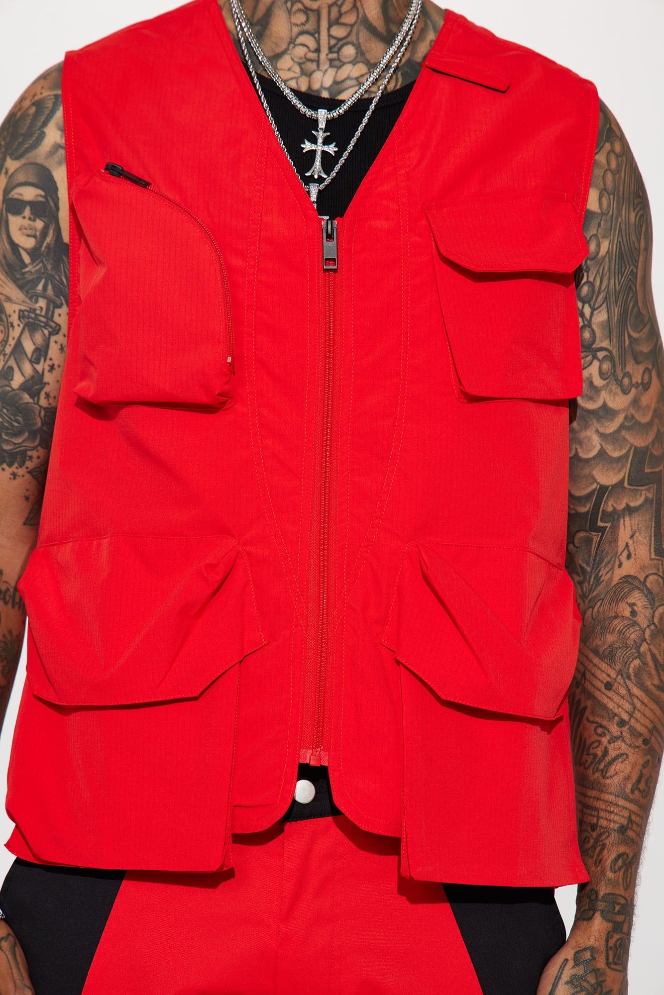Hard To Miss Ripstop Tactical Cargo Vest - Red sold by Fashion Nova product image thumbnail 4