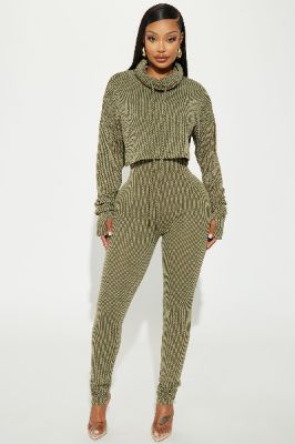 Thinking It Over 2 Piece Jumpsuit Set - Olive sold by Fashion Nova