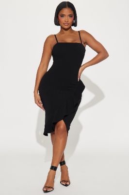 Jane Midi Dress - Black sold by Fashion Nova