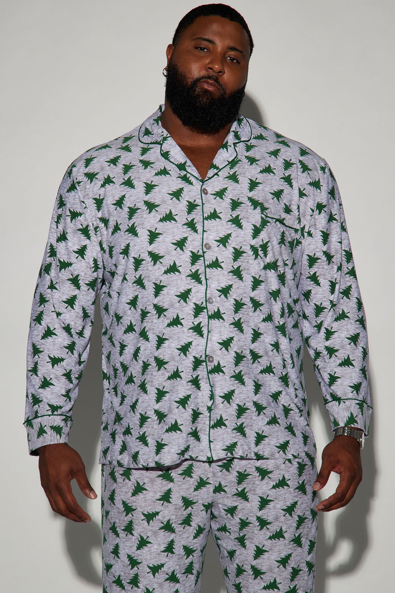 Under The Christmas Tree Holiday PJ Set - Grey sold by Fashion Nova product image thumbnail 5