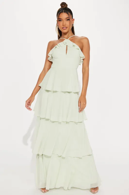 Tabitha Chiffon Maxi Dress - Sage sold by Fashion Nova