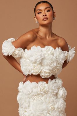 Cindy Floral Crop Top - White made by Fashion Nova