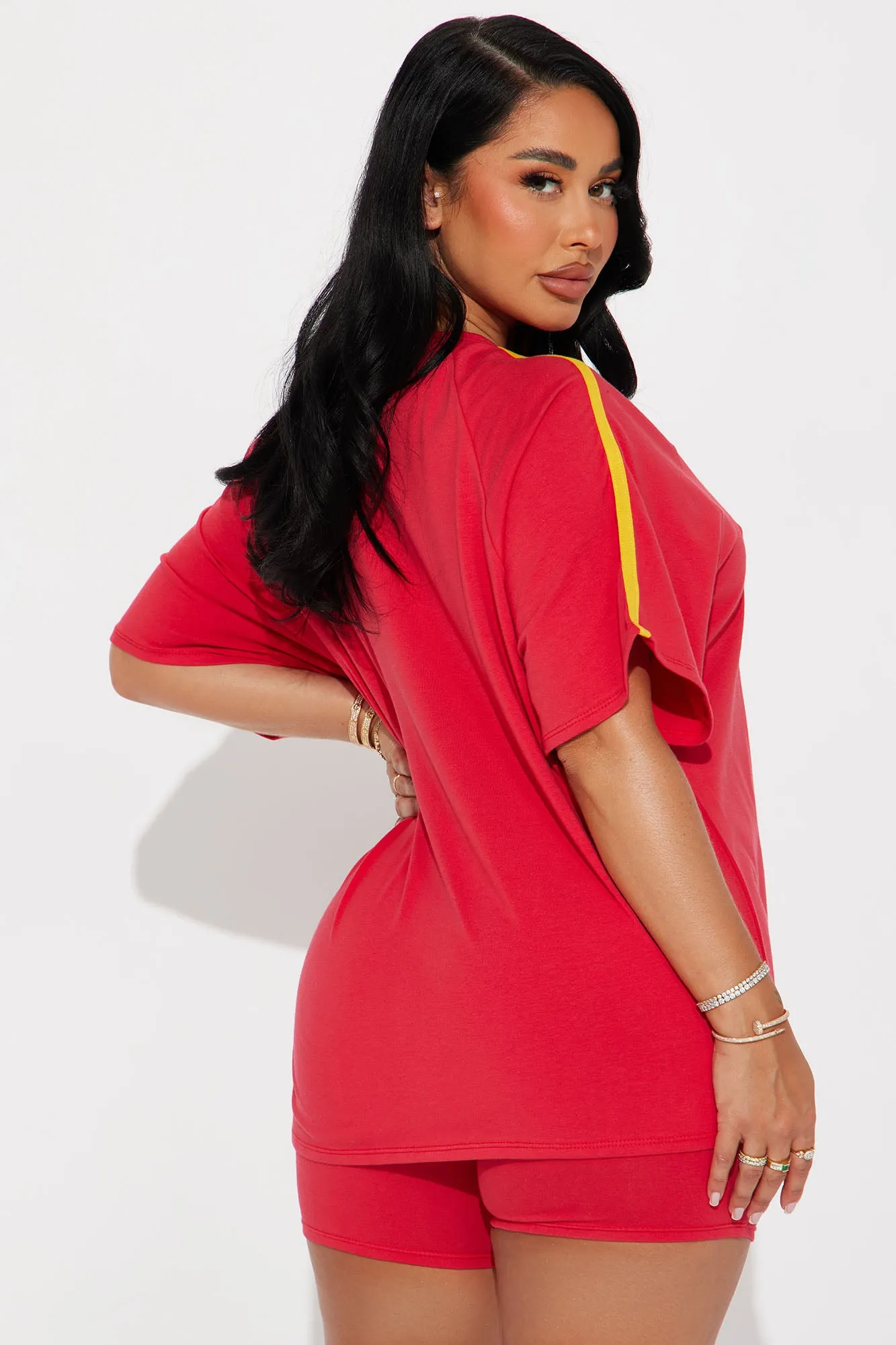 Espana Babe Biker Short Set - Red sold by Fashion Nova product image thumbnail 4