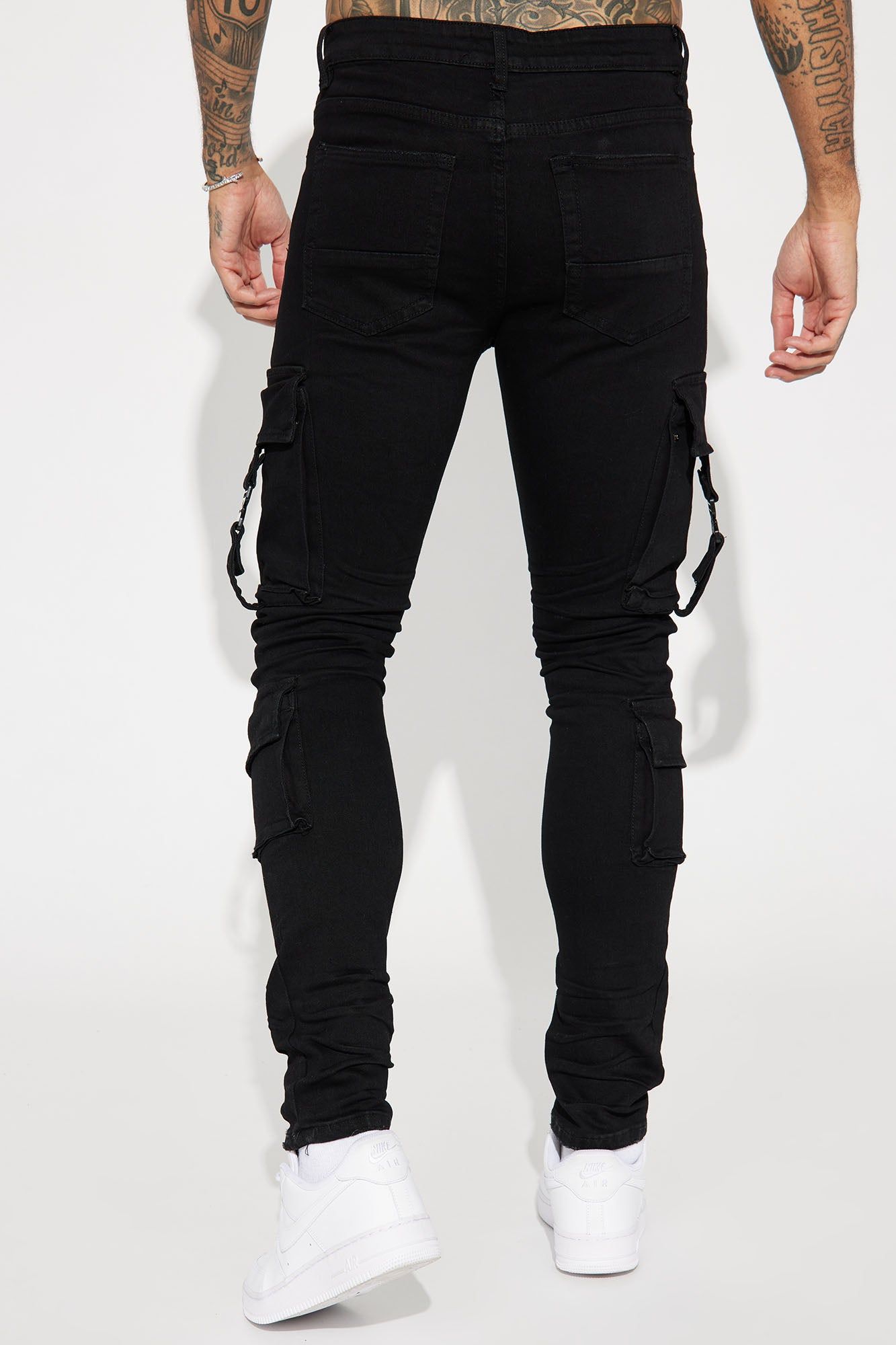 Hold On Cargo Stacked Skinny Jeans - Black sold by Fashion Nova product image thumbnail 6