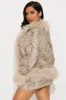 She's Fabulous Fur Trim Faux Suede Skirt Set - Taupe/combo sold by Fashion Nova